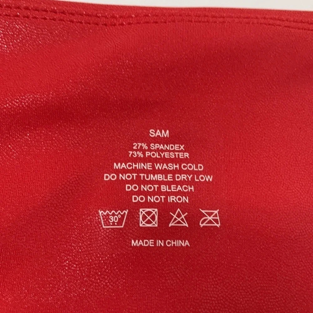 Grrrl Really Red Sheen Leggings Sz: SAM/XXL - Picture 8 of 9